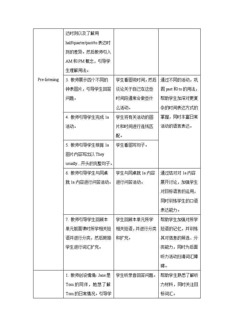 Unit 2 What time do you go to school_ Section B (1a—1e)教案2021-2022学年人教版英语七年级下册02