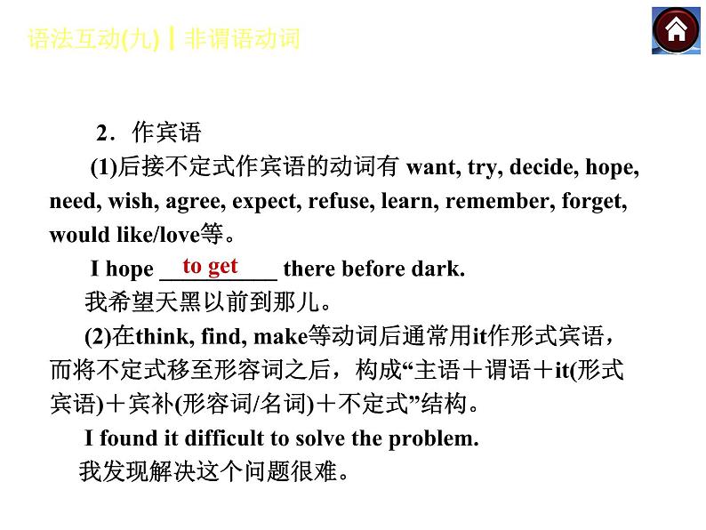 【中考复习方案】（人教版）九年级英语复习课件：语法互动九　非谓语动词（共16张PPT）04