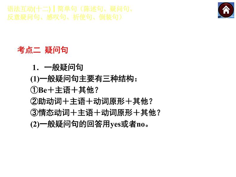 【中考复习方案】语法互动十二　简单句陈述句、疑问句、反意疑问句、感叹句、祈使句、倒装句（共23张PPT）第8页