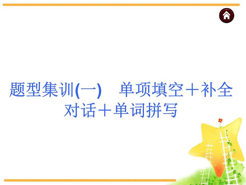 中考英语复习课件：中考题型集训  单项填空＋补全对话＋单词拼写02