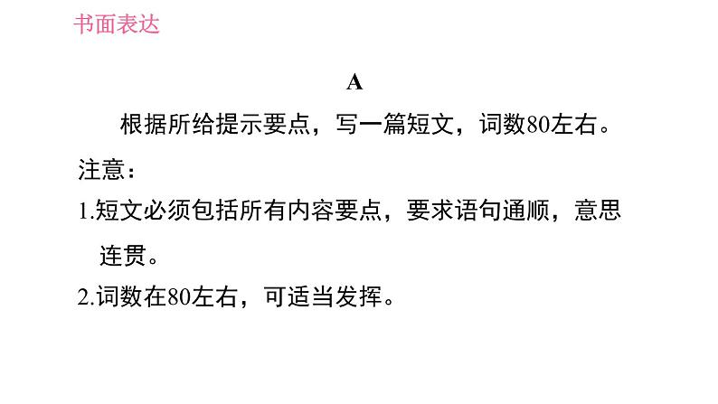 牛津译林版七年级下册英语 期末提升练 书面表达 习题课件03