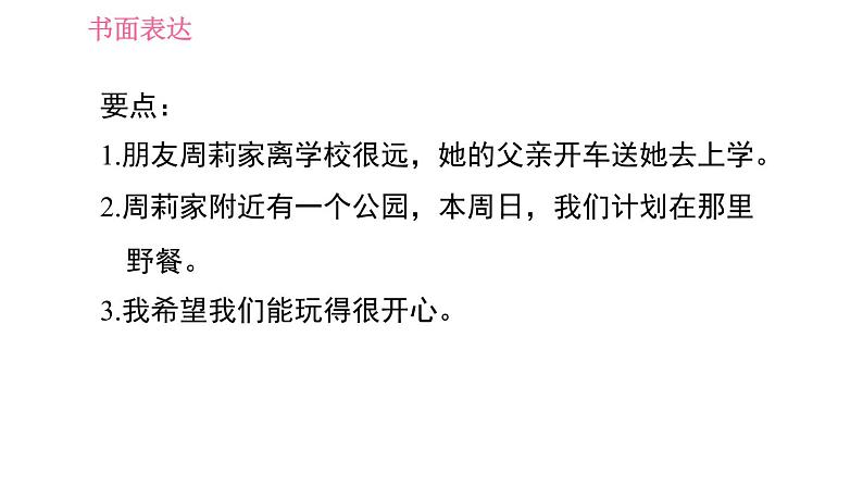 牛津译林版七年级下册英语 期末提升练 书面表达 习题课件04