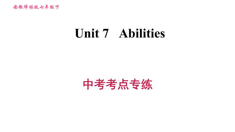 牛津译林版七年级下册英语 Unit7 中考考点专练 习题课件01