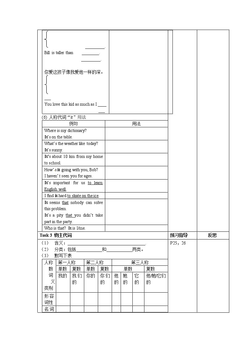 （人教版）九年级复习：词法-代词学案第2页