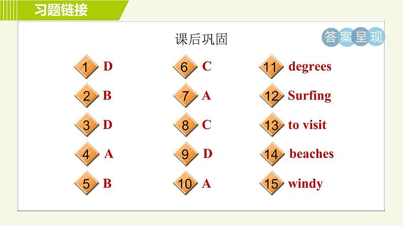 冀教版七年级下册英语 Unit6 Lesson 35 习题课件04