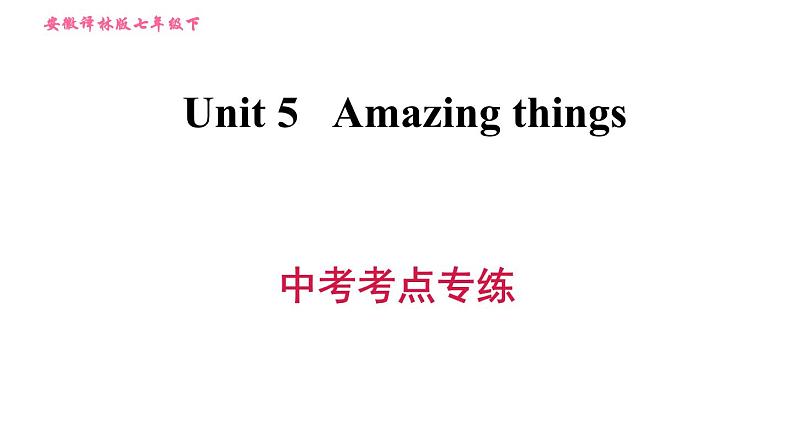 牛津译林版七年级下册英语 Unit5 中考考点专练 习题课件第1页