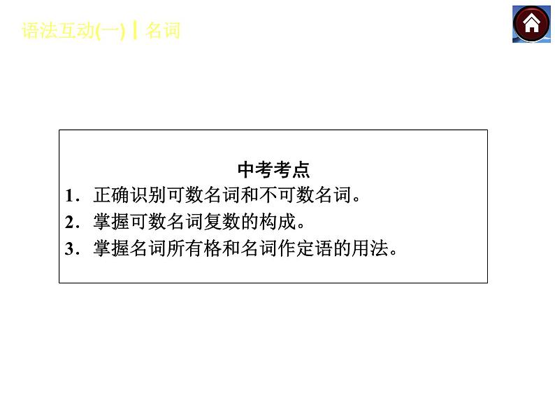 【中考复习方案】（人教版）九年级英语复习课件：语法互动一　名词（共16张PPT）02