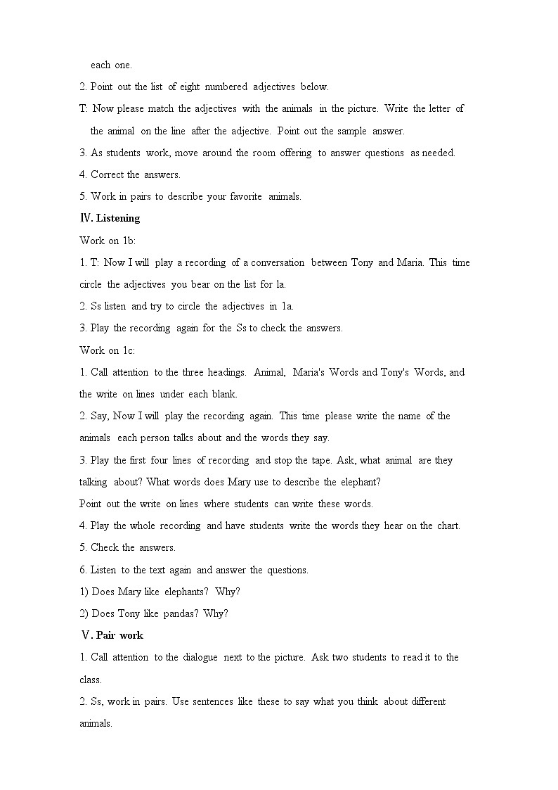 Unit 5 Why do you like pandas Section B (1a-2c)（课件+教案+练习+学案）02