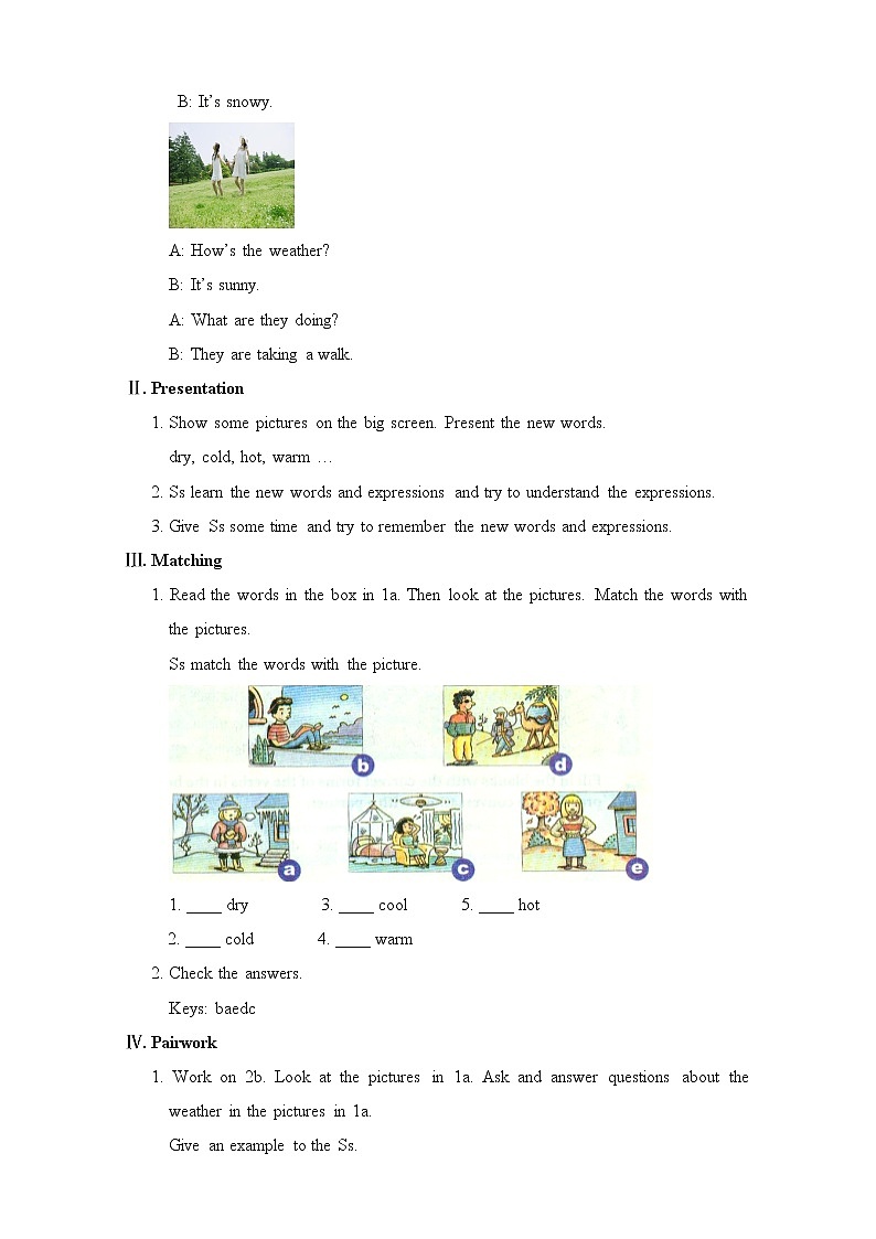 Unit 7 It 's rainning Section B (1a-2c)教案第2页