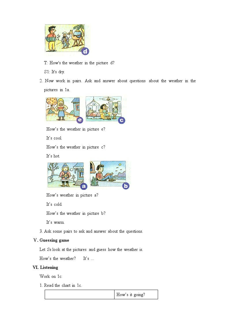 Unit 7 It 's rainning Section B (1a-2c)教案第3页