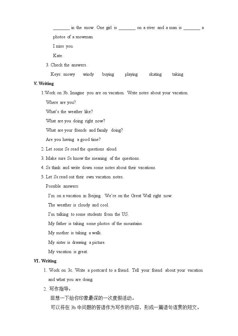Unit 7 It 's rainning Section B (3a-Self Check)教案第3页