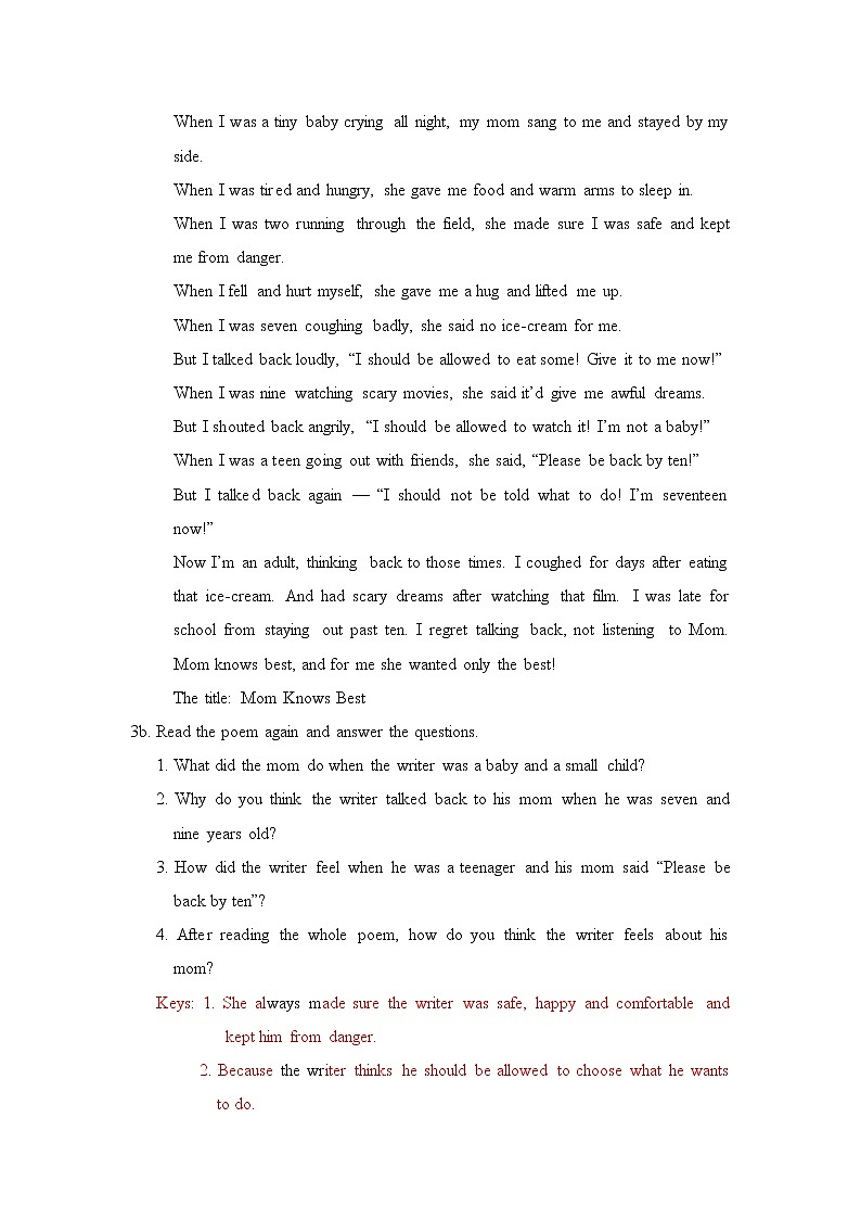 Unit 7 Teenagers should be allowed to choose their own clothes Section A 2（课件+教案+练习+学案）03