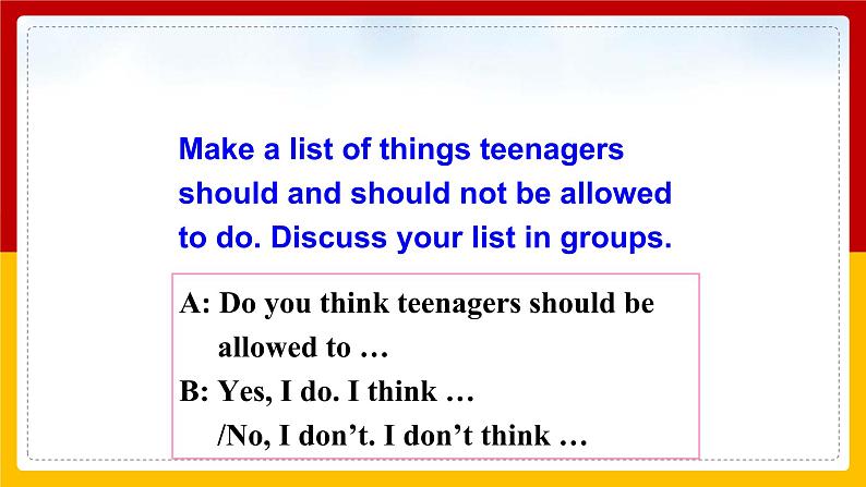 Unit 7 Teenagers should be allowed to choose their own clothes Section A 2（课件+教案+练习+学案）02