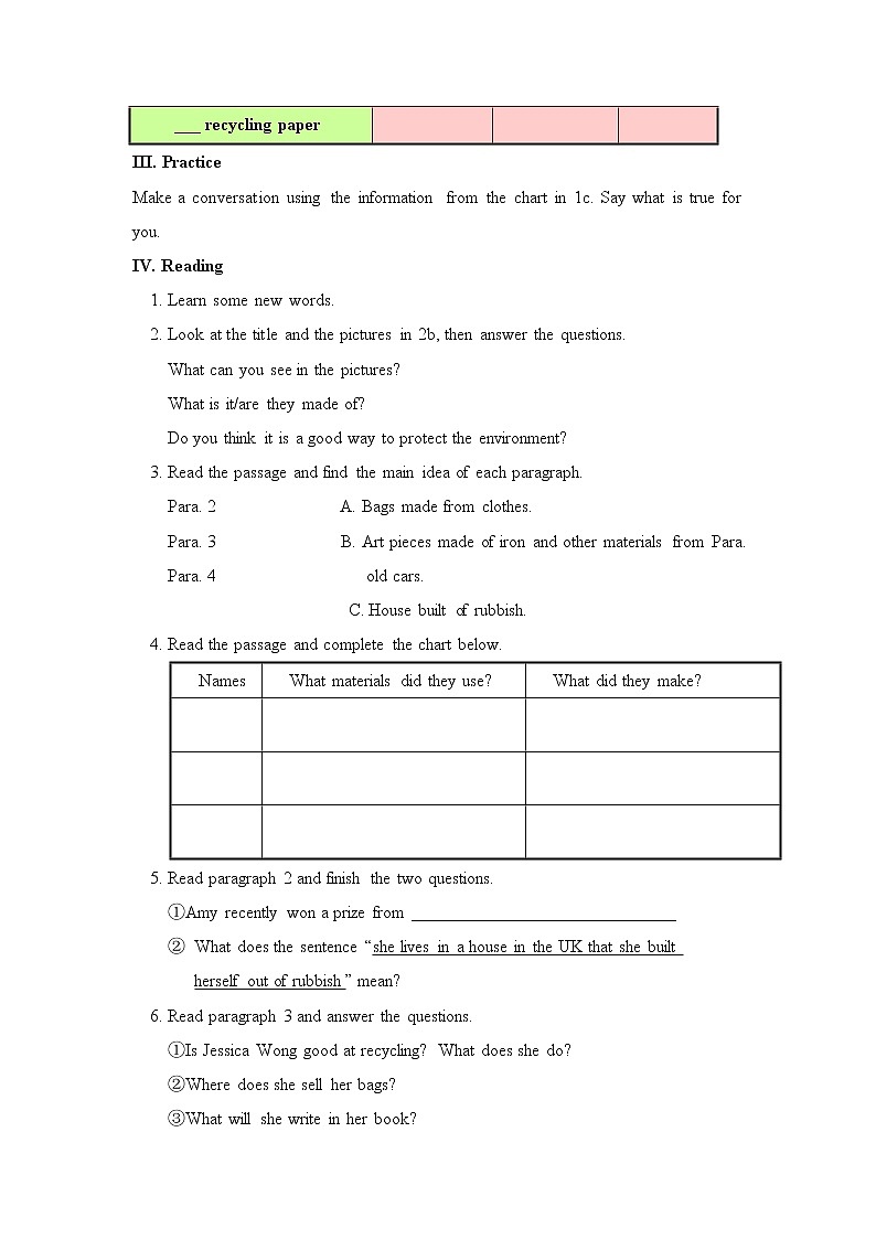 Unit 13 We are trying to save the earth! Section B 1（课件+教案+练习+学案）03