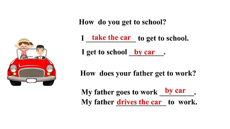 人教新目标七年级英语下册--Unit 3 How do you get to school Section A Grammar Focus-3c课件07