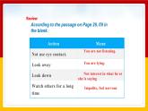 Unit 2 Body language Period 5 Speaking,Writing and Project课件PPT