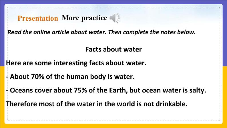 Unit 5 Water Period 5 more practice & culture corner课件+教案+学案+练习05