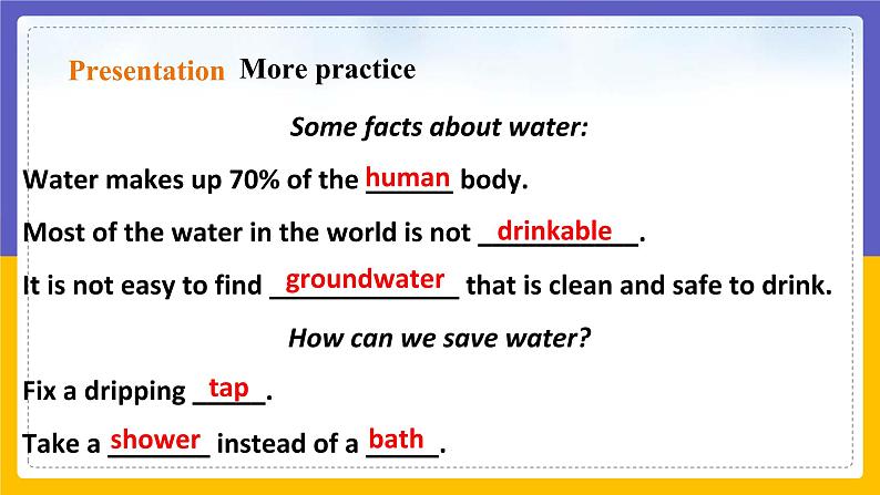 Unit 5 Water Period 5 more practice & culture corner课件+教案+学案+练习07