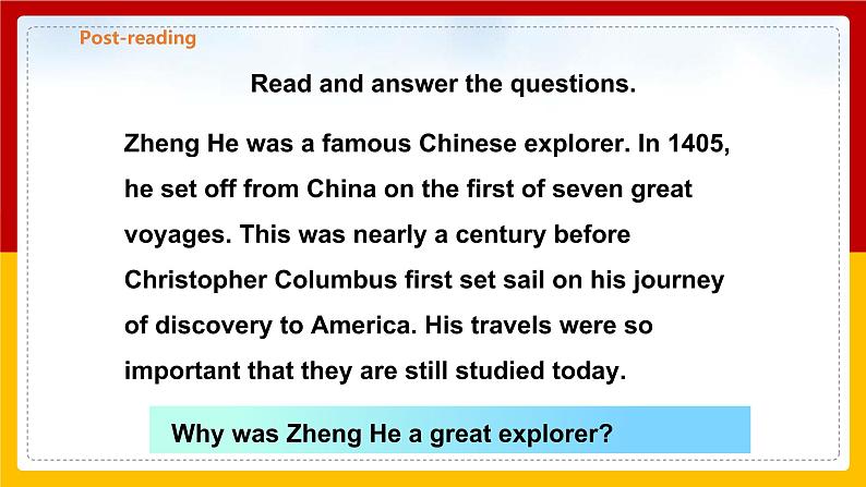 Unit 1 Great explorations Period 2 Reading II & Listening 课件第7页