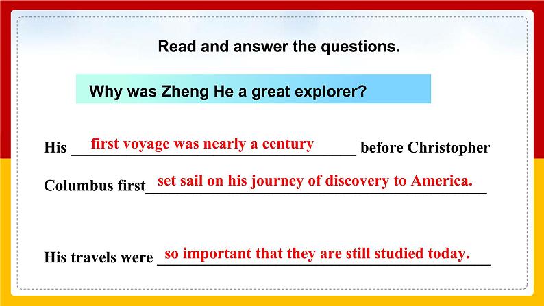 Unit 1 Great explorations Period 2 Reading II & Listening 课件第8页