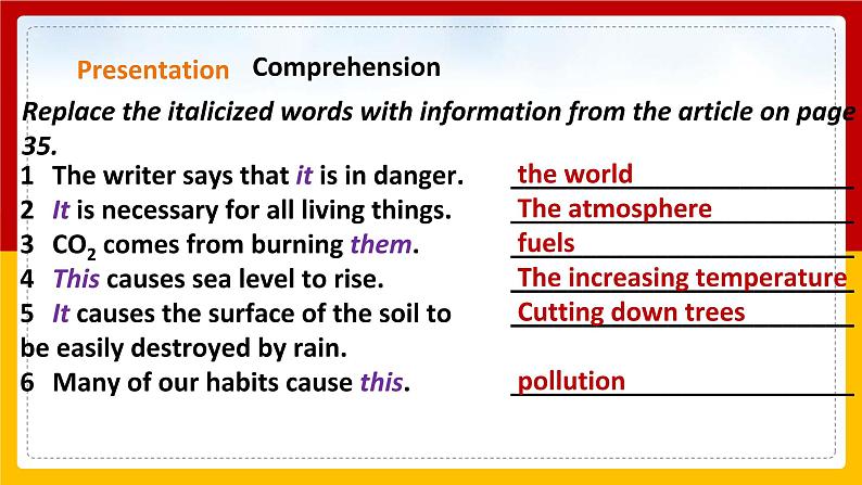 Unit 3 The environment Period 2 Reading II & Listening 课件第6页