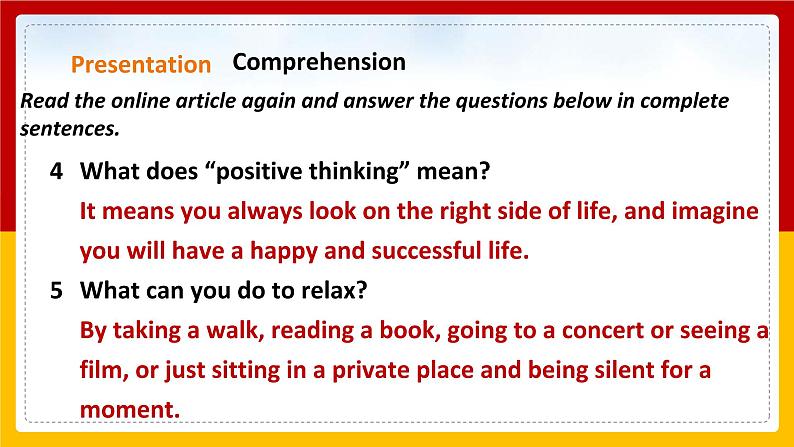 Unit 6 Caring for your health Period 2 Reading II & Listening课件PPT08