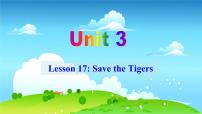 初中冀教版Lesson 17 Save the Tigers教学ppt课件