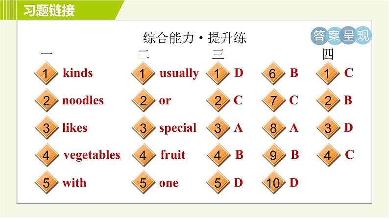 人教版七年级下册英语 Unit10 Period 2 Section A (2d－3c) 习题课件第4页