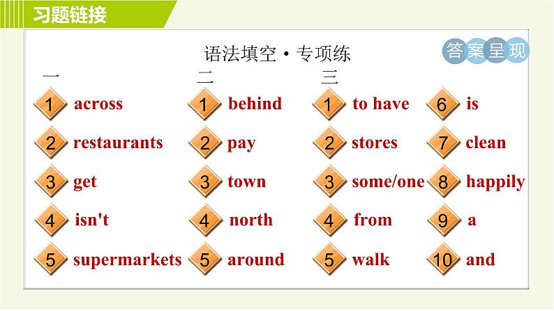 人教版七年级下册英语 Unit8 Period 3 Section A Grammar Focus 习题课件03