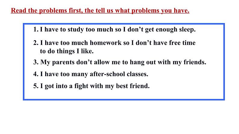 人教新目标八年级英语下册---Unit 4 Why don't you talk to your parents_  Period One Section A 1a-2c 课件+ 音视频06