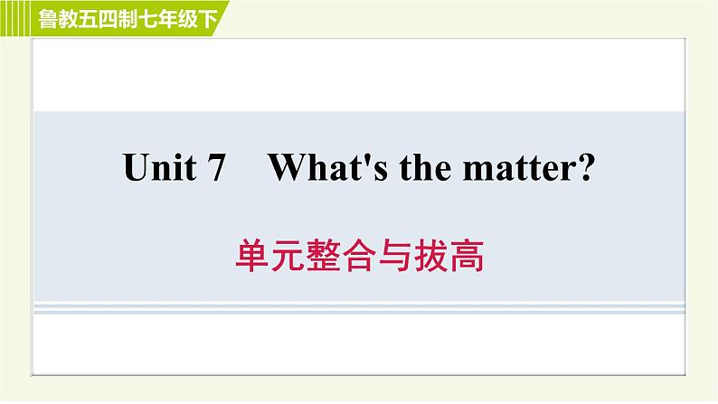 鲁教五四版七年级下册英语 Unit7 单元整合与拔高 习题课件01