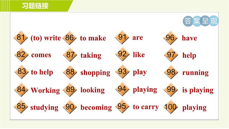 鲁教五四版六年级下册英语 专项训练之动词填空专训 习题课件06