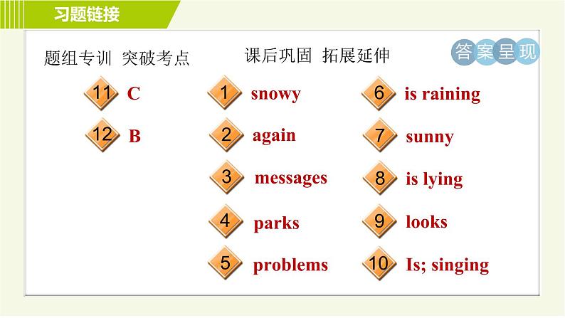 鲁教五四版六年级下册英语 Unit9 习题课件04