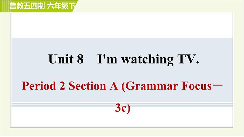 鲁教五四版六年级下册英语 Unit8 Period 2 Section A (Grammar Focus－3c) 习题课件第1页