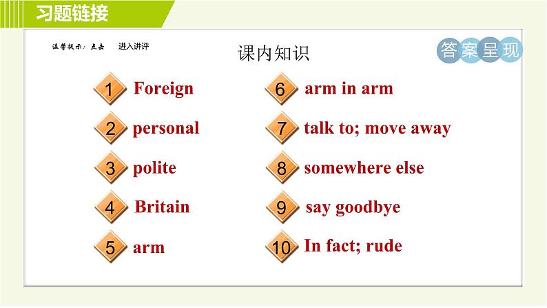 外研版七年级下册英语 Module11 Unit 2 Here are some ways to welcome them. 习题课件第2页