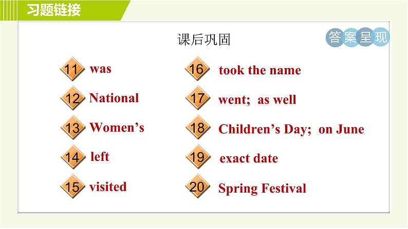 外研版七年级下册英语 Module9 Unit 1 He left school and began work at the age of twelve. 习题课件第5页