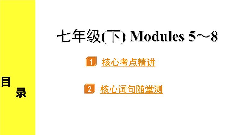 外研中考英语 06. 第一部分 七年级(下) Modules 5～8 PPT课件第2页