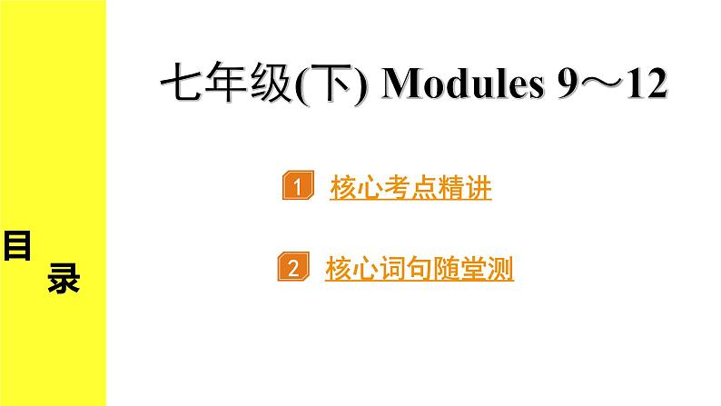 外研中考英语 07. 第一部分 七年级(下) Modules 9～12 PPT课件第2页