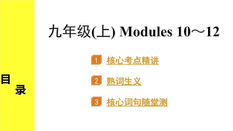 外研中考英语 21. 第一部分 九年级(上) Modules 10～12 PPT课件第1页