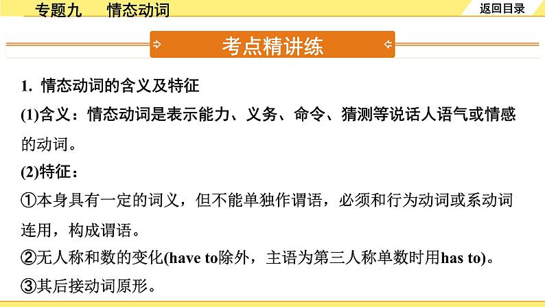 外研中考英语 34. 第二部分 专题九 情态动词 PPT课件第2页