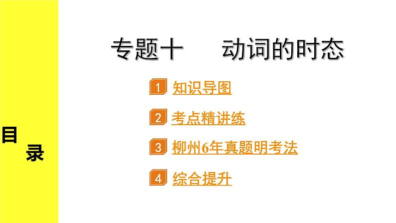 外研中考英语 35. 第二部分 专题十 动词的时态 PPT课件第1页