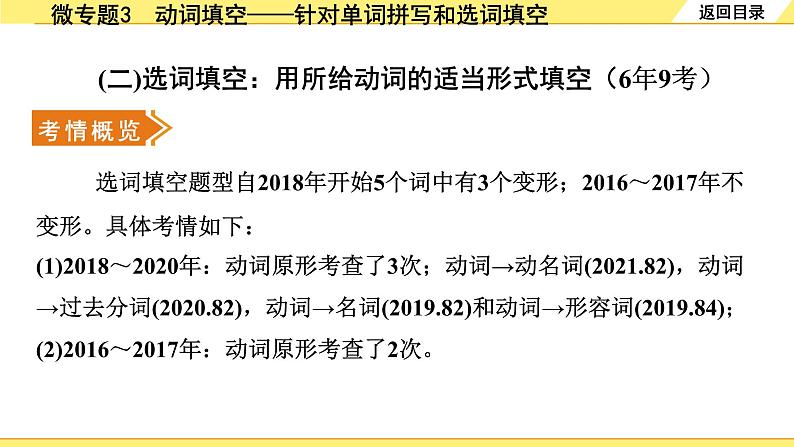 外研中考英语 38. 第二部分 专题十二 微专题3 动词填空——针对单词拼写和选词填空 PPT课件06