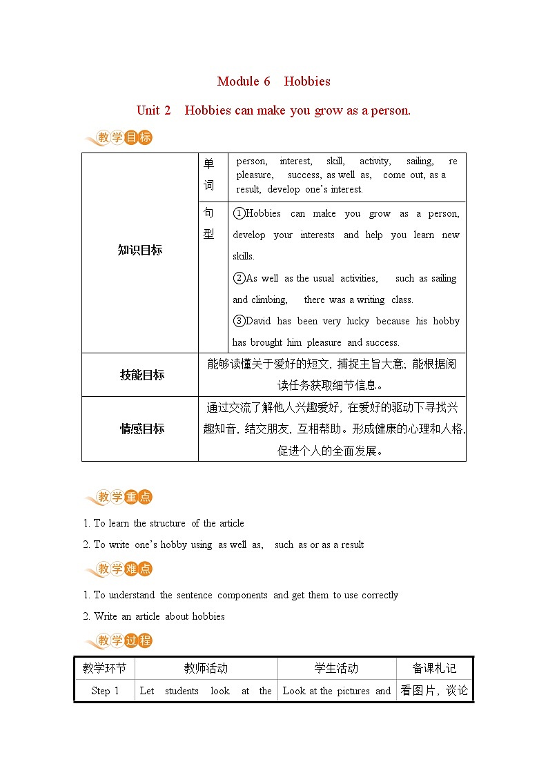 初中英语外研版八年级下册——Module 6 Unit 2【课件+教案】01