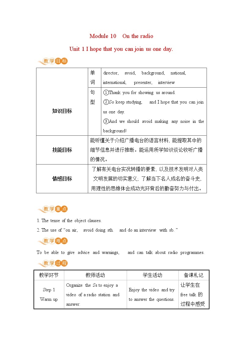 初中英语外研版八年级下册——Module 10 Unit 1【课件+教案】01