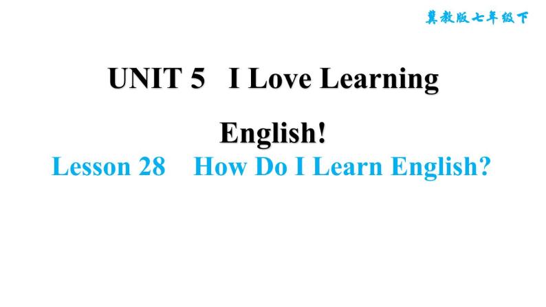 冀教版七年级下册英语 Unit5 Lesson 28　How Do I Learn English 习题课件01
