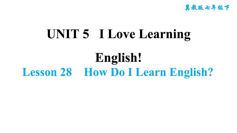 冀教版七年级下册英语 Unit5 Lesson 28　How Do I Learn English 习题课件01