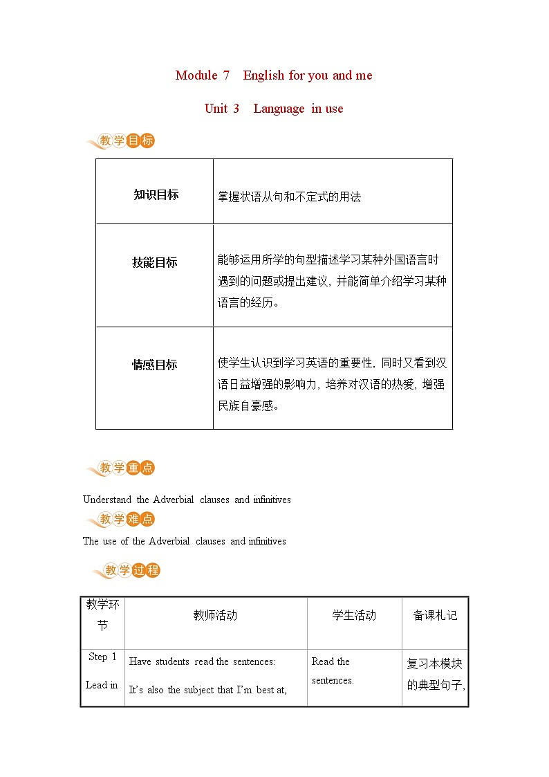 初中英语外研版九年级下册——Module 7 Unit 3【课件+教案】01