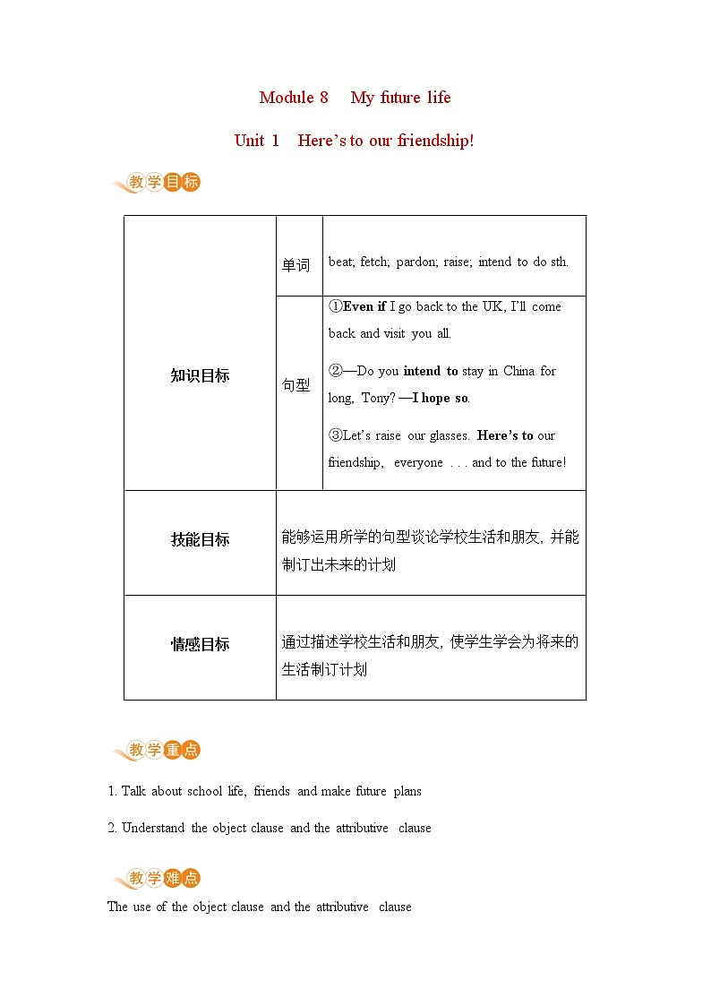 初中英语外研版九年级下册——Module 8 Unit 1【课件+教案】01