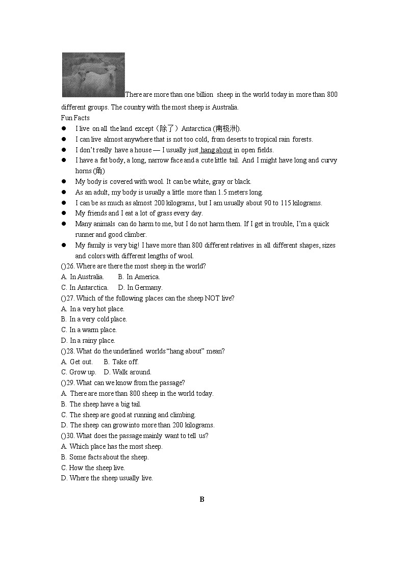 深圳市初中英语八年级上Unit 1单元测试题（含答案）第3页