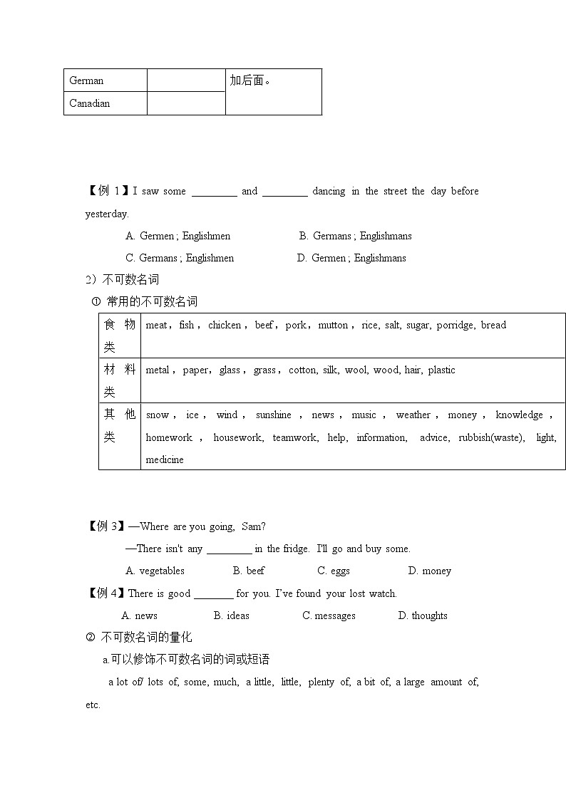 中考英语语法专题六：名词学案02